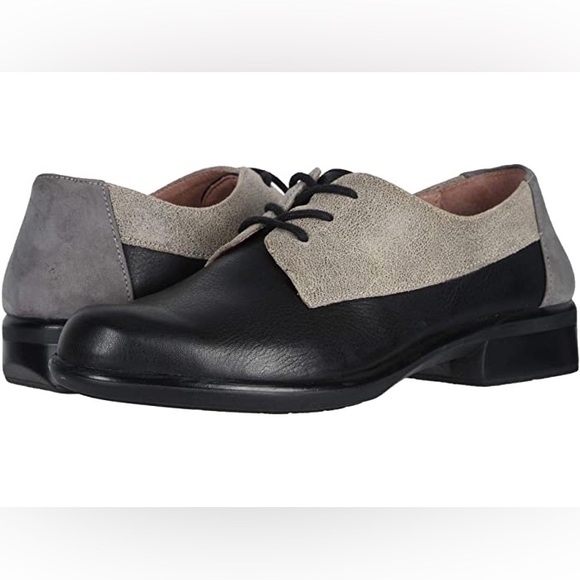 NAOT KEDMA Colorblock Derby In Black/ Beige/ Smoke lace up OXFORD shoes s 8 - Picture 1 of 7